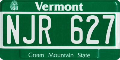 VT license plate NJR627