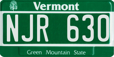 VT license plate NJR630