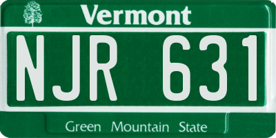 VT license plate NJR631