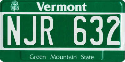VT license plate NJR632