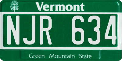 VT license plate NJR634
