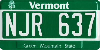 VT license plate NJR637