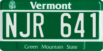 VT license plate NJR641