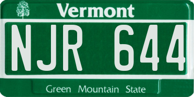 VT license plate NJR644