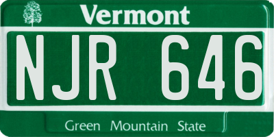 VT license plate NJR646