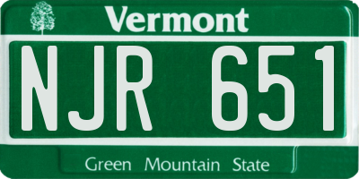 VT license plate NJR651