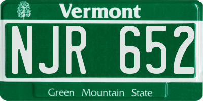 VT license plate NJR652