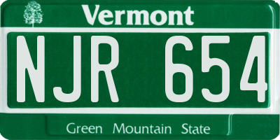 VT license plate NJR654