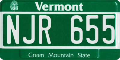 VT license plate NJR655