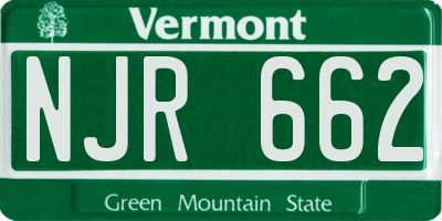VT license plate NJR662