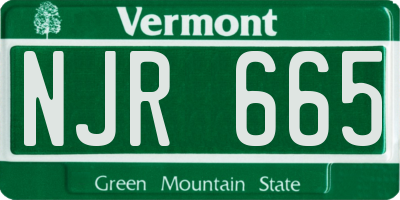 VT license plate NJR665