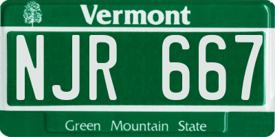 VT license plate NJR667