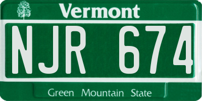 VT license plate NJR674