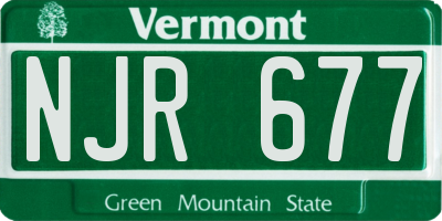 VT license plate NJR677