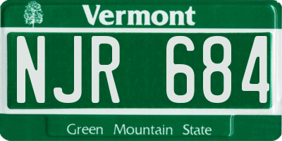 VT license plate NJR684