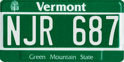VT license plate NJR687