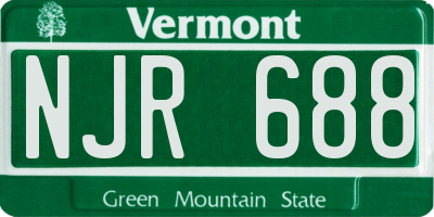 VT license plate NJR688