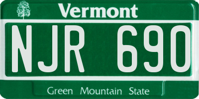 VT license plate NJR690