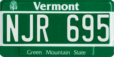 VT license plate NJR695