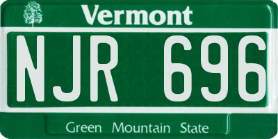 VT license plate NJR696