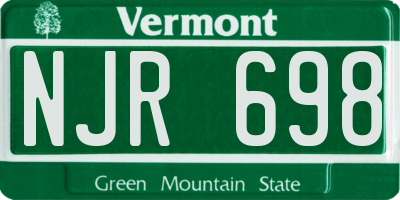 VT license plate NJR698