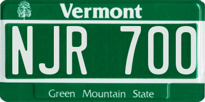 VT license plate NJR700