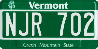 VT license plate NJR702
