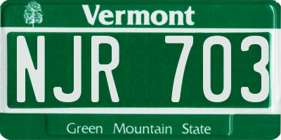 VT license plate NJR703