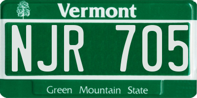 VT license plate NJR705