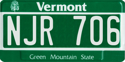 VT license plate NJR706