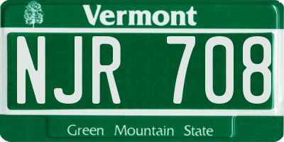 VT license plate NJR708