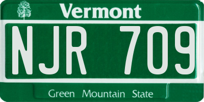 VT license plate NJR709