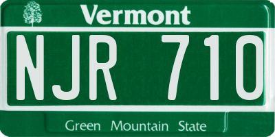 VT license plate NJR710