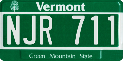 VT license plate NJR711