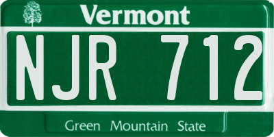 VT license plate NJR712