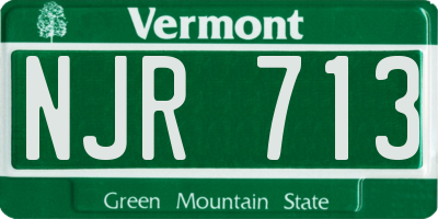 VT license plate NJR713