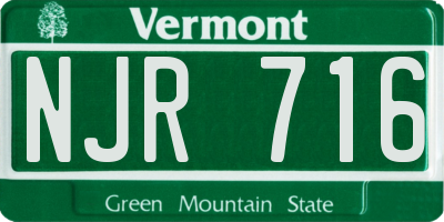 VT license plate NJR716