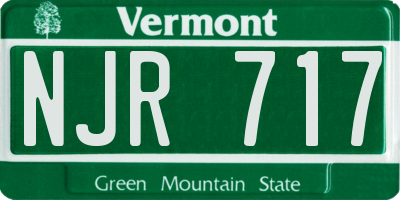 VT license plate NJR717