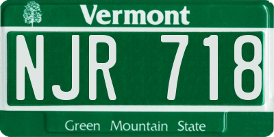 VT license plate NJR718