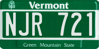 VT license plate NJR721