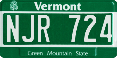 VT license plate NJR724
