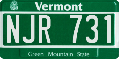 VT license plate NJR731
