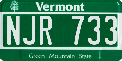 VT license plate NJR733