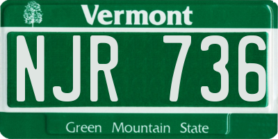 VT license plate NJR736