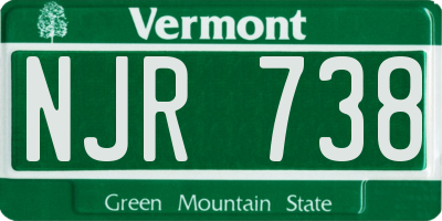 VT license plate NJR738