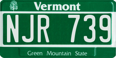 VT license plate NJR739