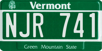 VT license plate NJR741