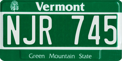 VT license plate NJR745