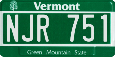 VT license plate NJR751
