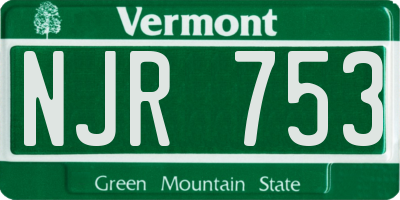 VT license plate NJR753